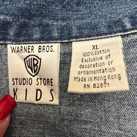 Vintage Warner Bros Looney Tunes Denim Jacket Kids XL - Picture 7 of 9